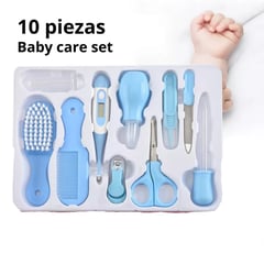 GENERICO - Baby care kit 10 piezas celeste