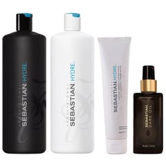 SEBASTIAN - Shampoo 1000ml + Acondicionador + Mascarilla +Dark Oil Hydre