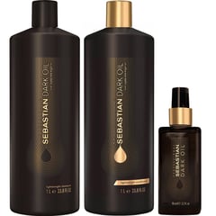 SEBASTIAN - Shampoo 1000ml + Acondicionador + Aceite Dark Oil