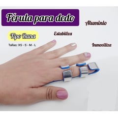 GENERICO - Férula de aluminio para dedo tipo rana Talla XS