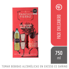 GENERICO - PACK PISCO PURO PANCHO FIERRO X 750ML NORDICA 1.5LT 2VASOS