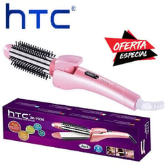 HTC - Plancha de Cabello y Rizador con Cepillo 2 en 1