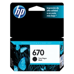 HP - CARTUCHO DE TINTA 670 NEGRO (CZ113AL) ORIGINAL