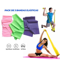 HOLGU - Pack De 3 Bandas Elásticas Para Ejercicio y Terapia Física