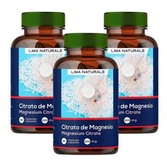 LIMA NATURALS - Pack 03 frascos Citrato De Magnesio 90 Cápsulas