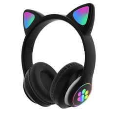 SEISA - Audífonos bluetooth oreja de gato con luz led nuevo caja