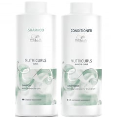 WELLA - Shampoo para Rizos 1000ml + Acondicionador 1000ml Nutricurls