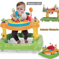 FIRST TOY - Andador para bebe 4 en 1 con asiento giratorio saltarin oran