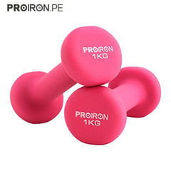 PROIRON - Par de mancuernas de neopreno de 1kg - rosado