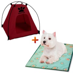 SASHIJA - Colchoneta Cama Perros D56 Palta Y Casa Carpa Portátil GD