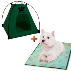 SASHIJA - Colchoneta Cama Perros D56 Palta Y Casa Carpa Portátil VD