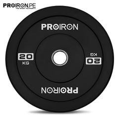 PROIRON - Discos Olimpicos Bumper Negros de 20KG x2