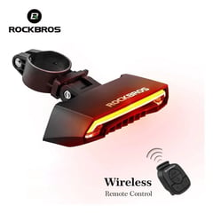 ROCKBROS - Luz trasera para bicicleta con laser y control remoto