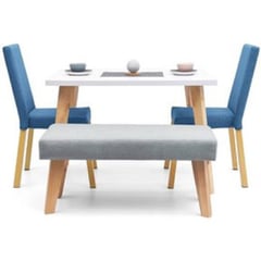 MOBILIARI - Juego De Comedor 2 Sillas + Banqueta Lucia Azul