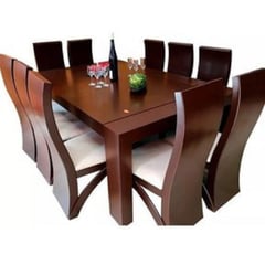 MOBILIARI - Juego De Comedor 10 Sillas Ailee Nogal