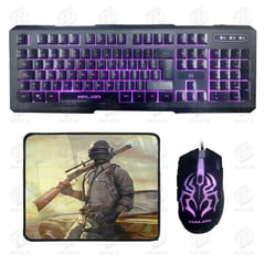 HALION - Kit Gamer Teclado y Mouse Luces Led