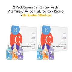 GENERICO - 2 Pack Serum 3en1 - Sueros de Vitamina C Ácido Hialurónico y Retinol