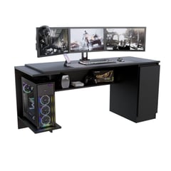 MOVENDA - Escritorio Gamer NR 02 140cm 1 Puerta Negro