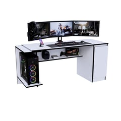 MOVENDA - Escritorio Gamer NR 02 140cm 1 Puerta Blanco