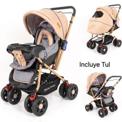 BABY HAPPY - Coche Cuna Amplio para Bebe Nuevo Golden Beige