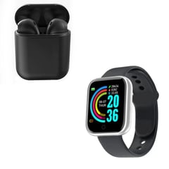 HANDS UP - Smartwatch Bluetooth D20 Negro y Audifono I12 Negro