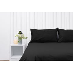 COBITEX HOME - Fundas De Almohada Lisas Negro King 100 Algodón