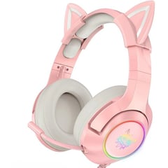 ONIKUMA - Auriculares estéreo para juegos con cancelación de ruido de oreja de gato k9