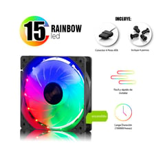 AIRBOOM - Ventilador de Case Gamer Turbine Rainbow AB-125