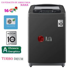 LG - Lavadora Carga Superior Smart Inverter 16Kg WT16BPB Negro Claro