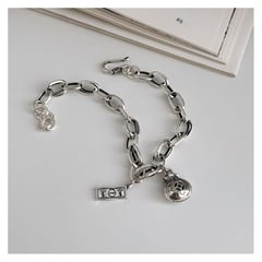 VATYERTY - Pulsera de cadena de bolsa de la suerte de dólar de plata 925