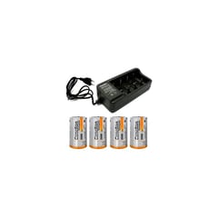 CAMELION - Cargador de pilas universal para c d aa aaa y 9v + 4 pilas d 2500 mah