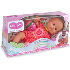 NENUCO - Muñeco Bebé con Biberón Sonajero y Pijama Rosa