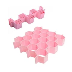 TODO FIT - Pack 8 Organizador Separador De Cajones Hexagonal Rosado