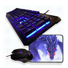 HALION - Kit gamer 3 en 1 : teclado semimecánico + mouse + pad