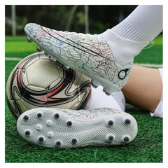 BLWOENS - Botas de fútbol zapatillas para fútbol hombrede fútbol turf hightop ag para hombre-blanco