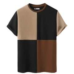 YANSUS - Polo Hombre Tricolor Beige Camello Negro