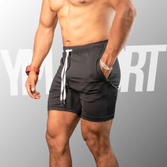 YML SPORT - Short de Entrenamiento Hombre - Short GYM Negro -