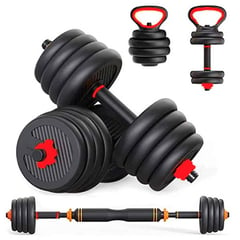 XPLOSIVE FITNESS - Mancuernas Convertibles de PVC de 30 kg