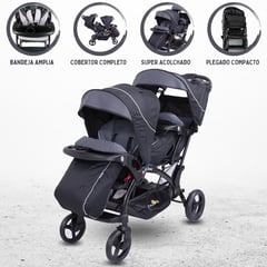 EBABY - Coche Cuna Mellicero para Bebé »DUO LANDER» BLACK