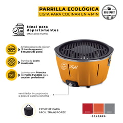 BBQ XPERT - Parrilla a Carbón Portátil Light Naranja - Encendido en 4 minutos