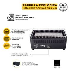 BBQ XPERT - Parrilla a Carbón Portátil Family - Encendido en 4 minutos