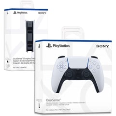 SONY - Mando ps5 dualsense blanco + estacion de carga