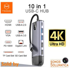 MCDODO - Hub Tipo C Adaptador 10 En 1 - Hdmi VGA Lan Usb Y Microsd -