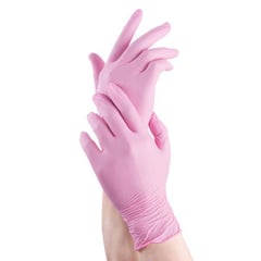 GENERICO - GUANTES DE NITRILO COLOR ROSADO TALLA "M" CAJA X 100 UNIDADES