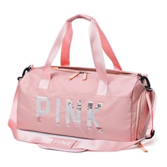 PINK - Maleta deportiva gym viaje mochila fitness lentejuelas