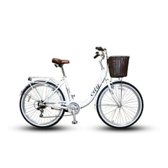 JAFI - Bicicleta de paseo Selene 26 Blanco