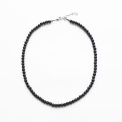 MANYA - Collar de perlas basic negro de 50cm -