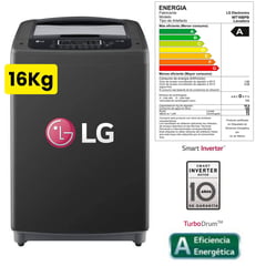 LG - Lavadora WT16BPB 16Kg carga superior Smart Inverter Negro Claro