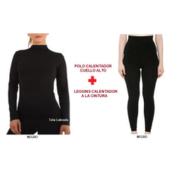 OEM - Pack Polo Calentador Cuello Alto + Leggins Forro Micropolar Viaje Mina