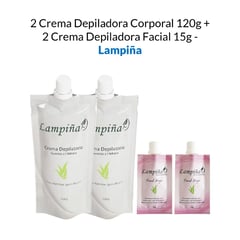 GENERICO - 2 Crema Depiladora Corporal 120g - 2 Crema Depiladora Facial 15g